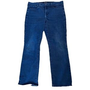 NYDJ Marilyn Straight Leg Jeans Dark Wash Blue Lift Tuck Women 14 Short (34x28)